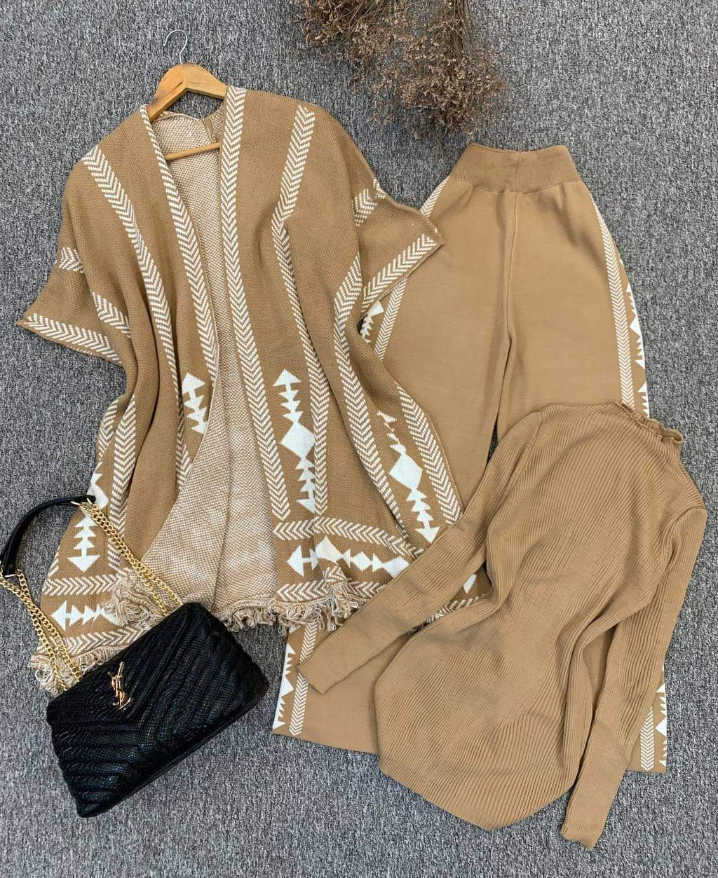 Ensemble femme 3 pièces à motifs géométriques