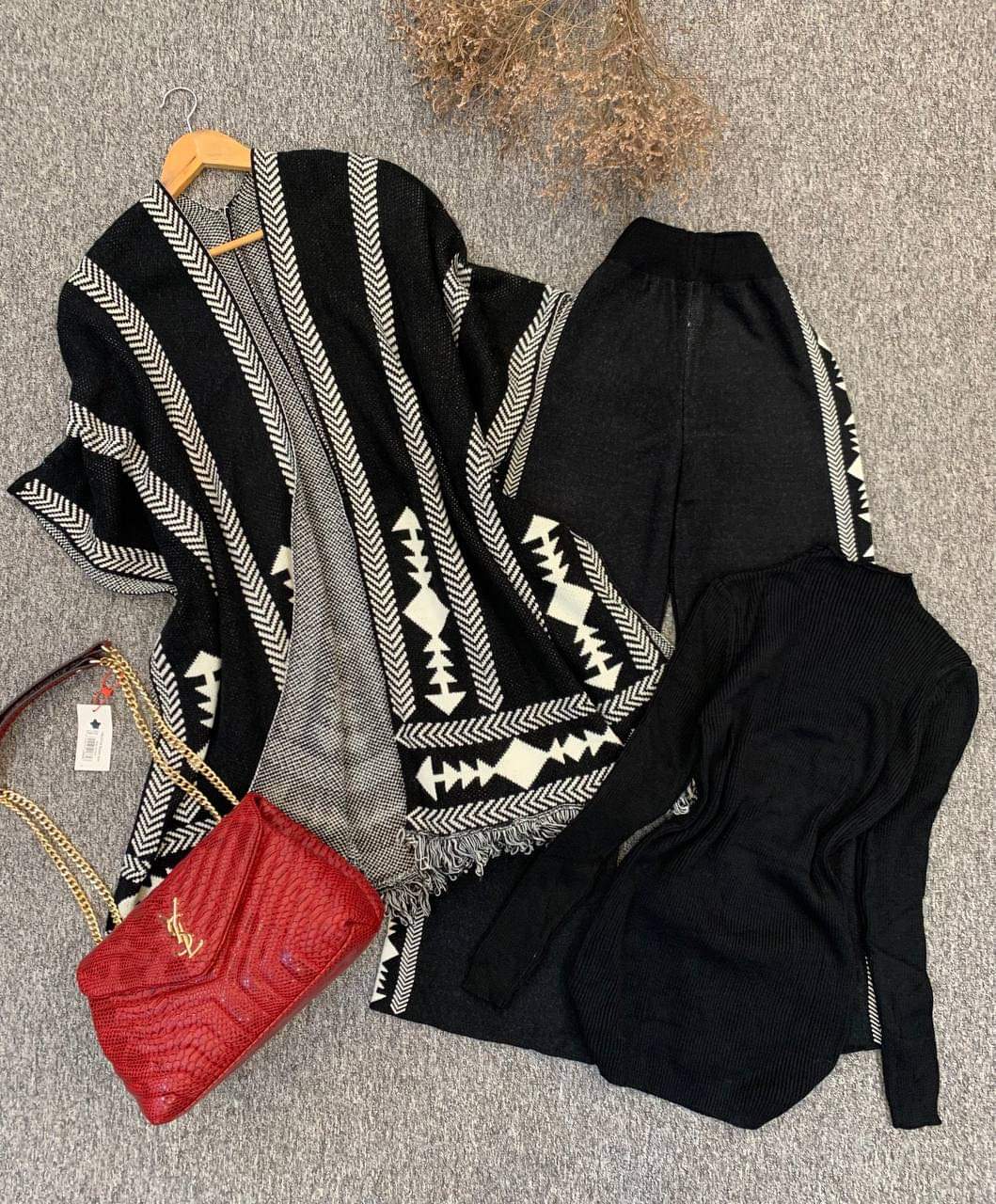Ensemble femme 3 pièces à motifs géométriques
