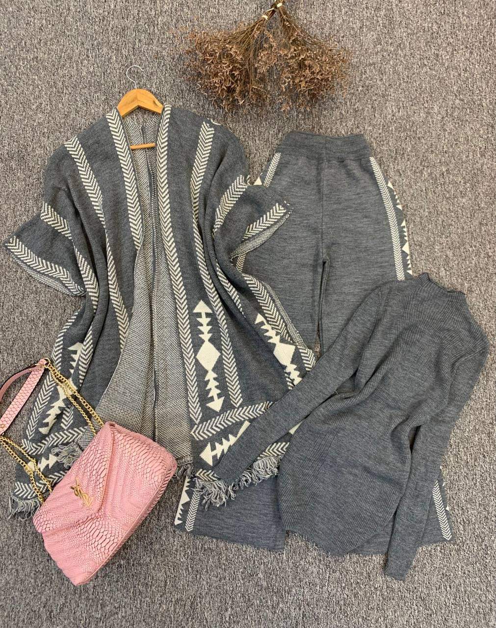 Ensemble femme 3 pièces à motifs géométriques