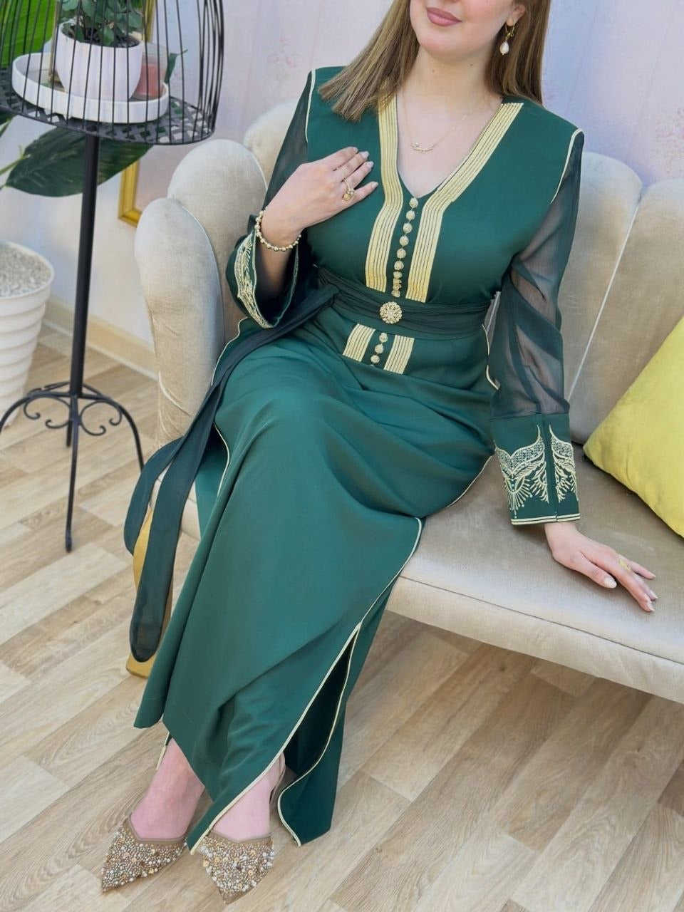 Caftan Zafira avec broderie Rbati