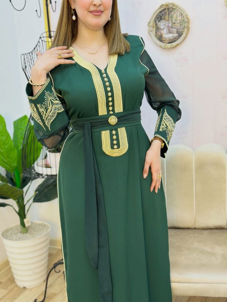 Caftan Zafira avec broderie Rbati