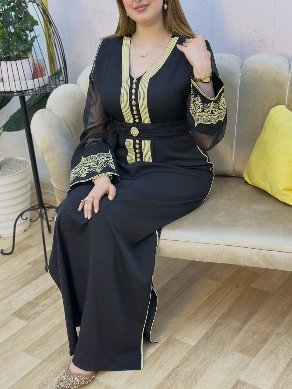 Caftan Zafira avec broderie Rbati