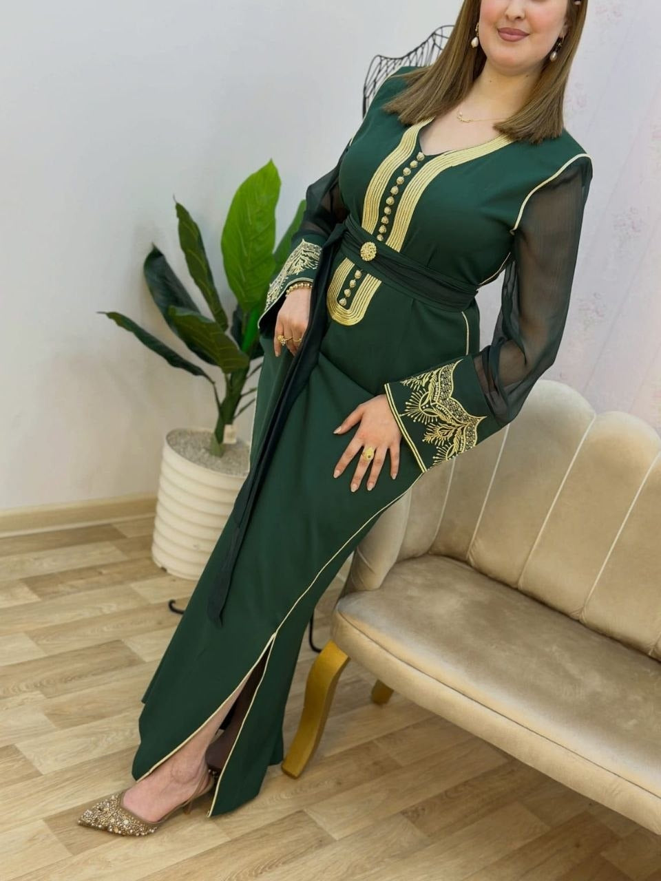 Caftan Zafira avec broderie Rbati