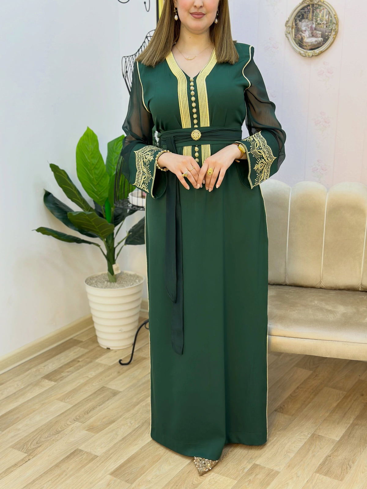 Caftan Zafira avec broderie Rbati