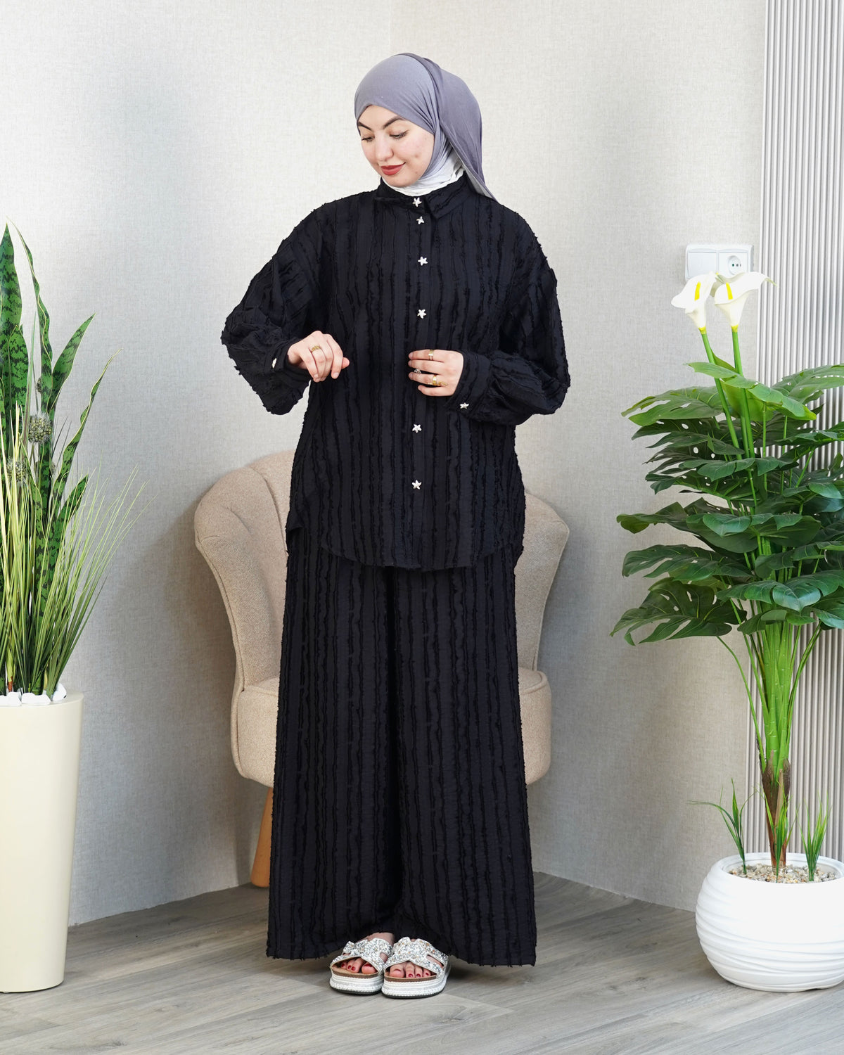 ✨ Ensemble Femme « Élégance Rayée »