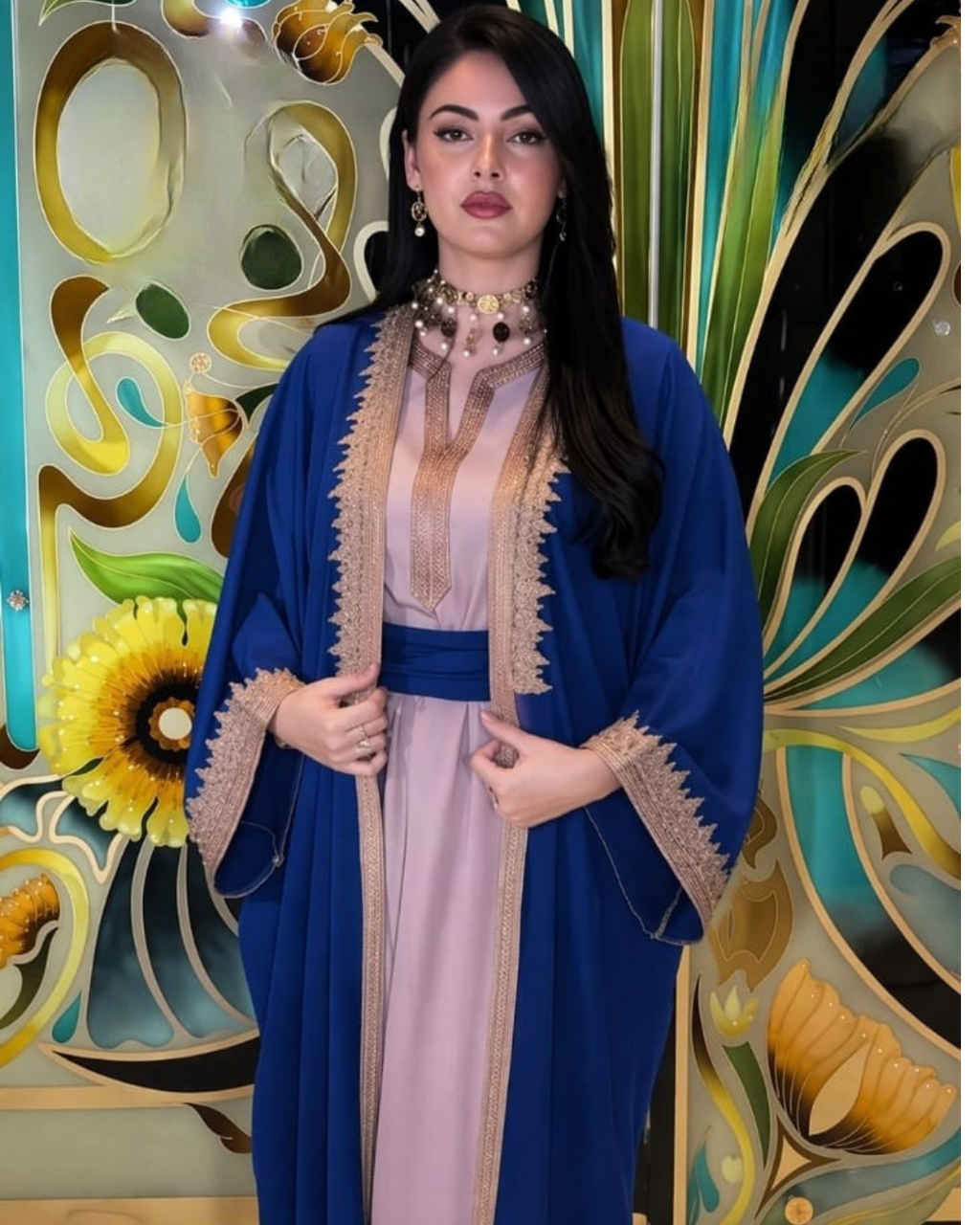 Caftan Marocain 2 Pièces Brodé | Élégance Traditionnelle – DuoPerfect