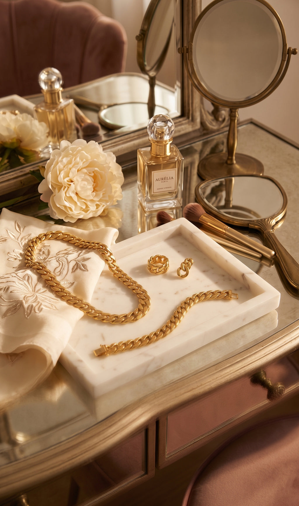 Parure Complète "Cuban Link" – Acier Inoxydable (Garantie Anti-Oxydation)