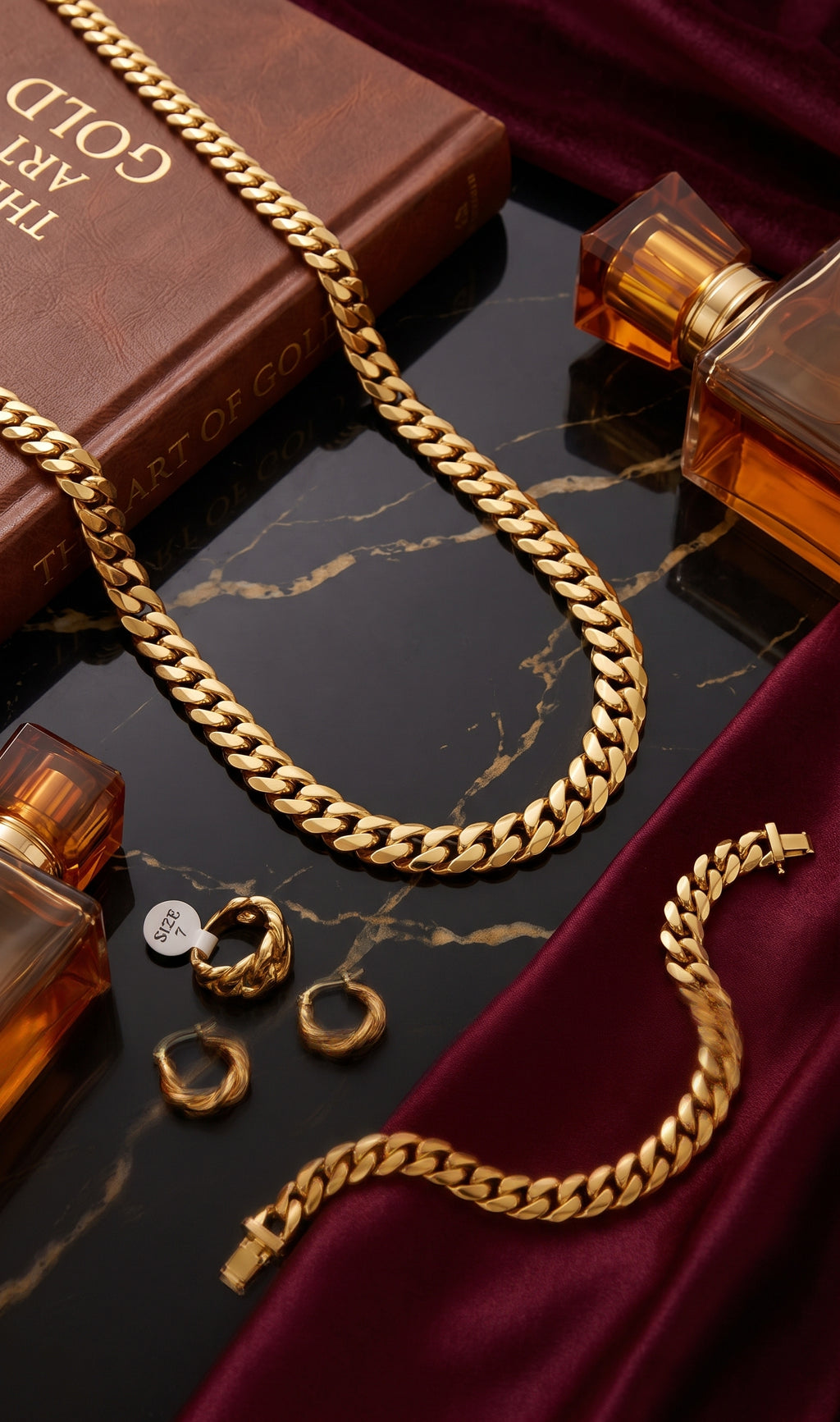 Parure Complète "Cuban Link" – Acier Inoxydable (Garantie Anti-Oxydation)