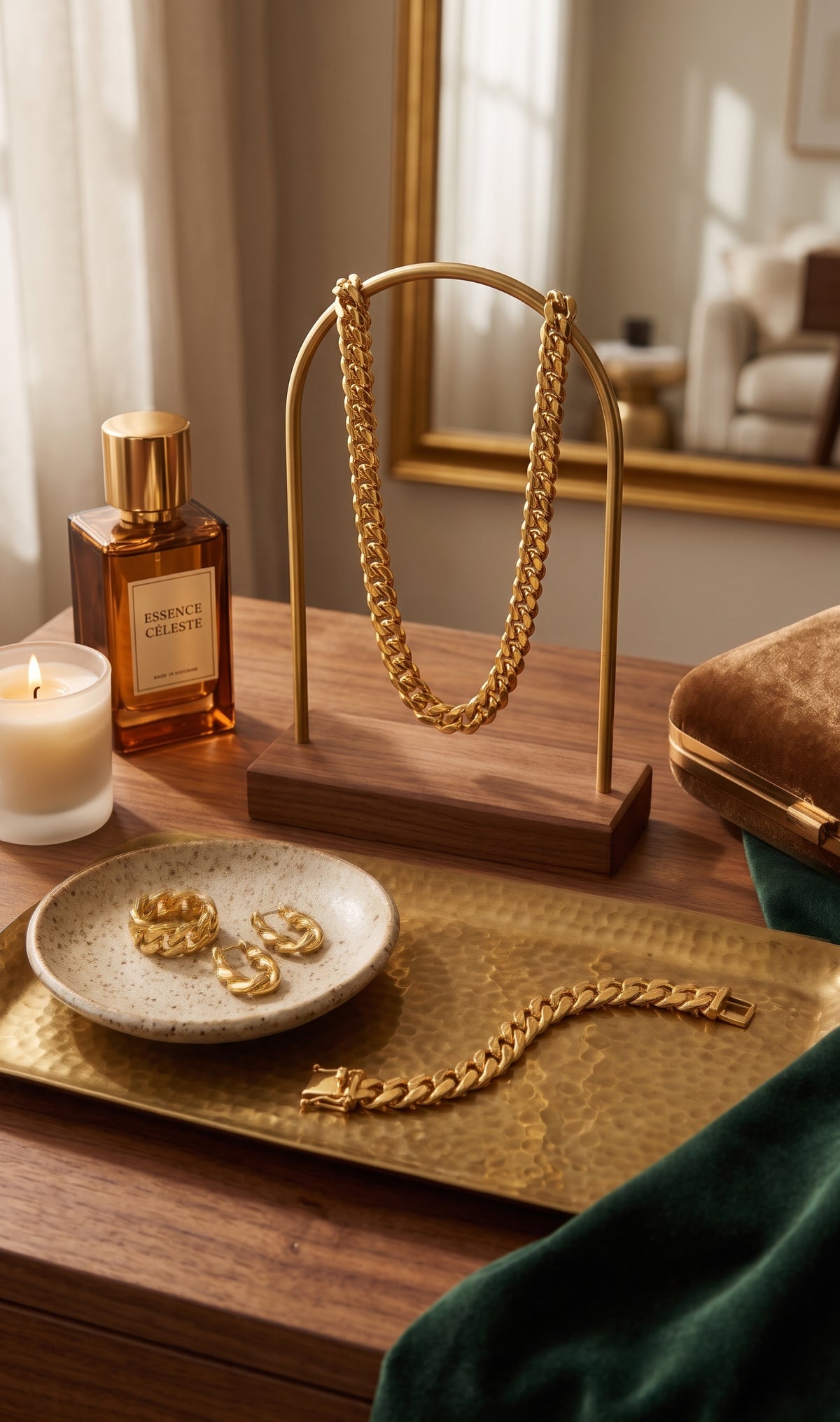 Parure Complète "Cuban Link" – Acier Inoxydable (Garantie Anti-Oxydation)