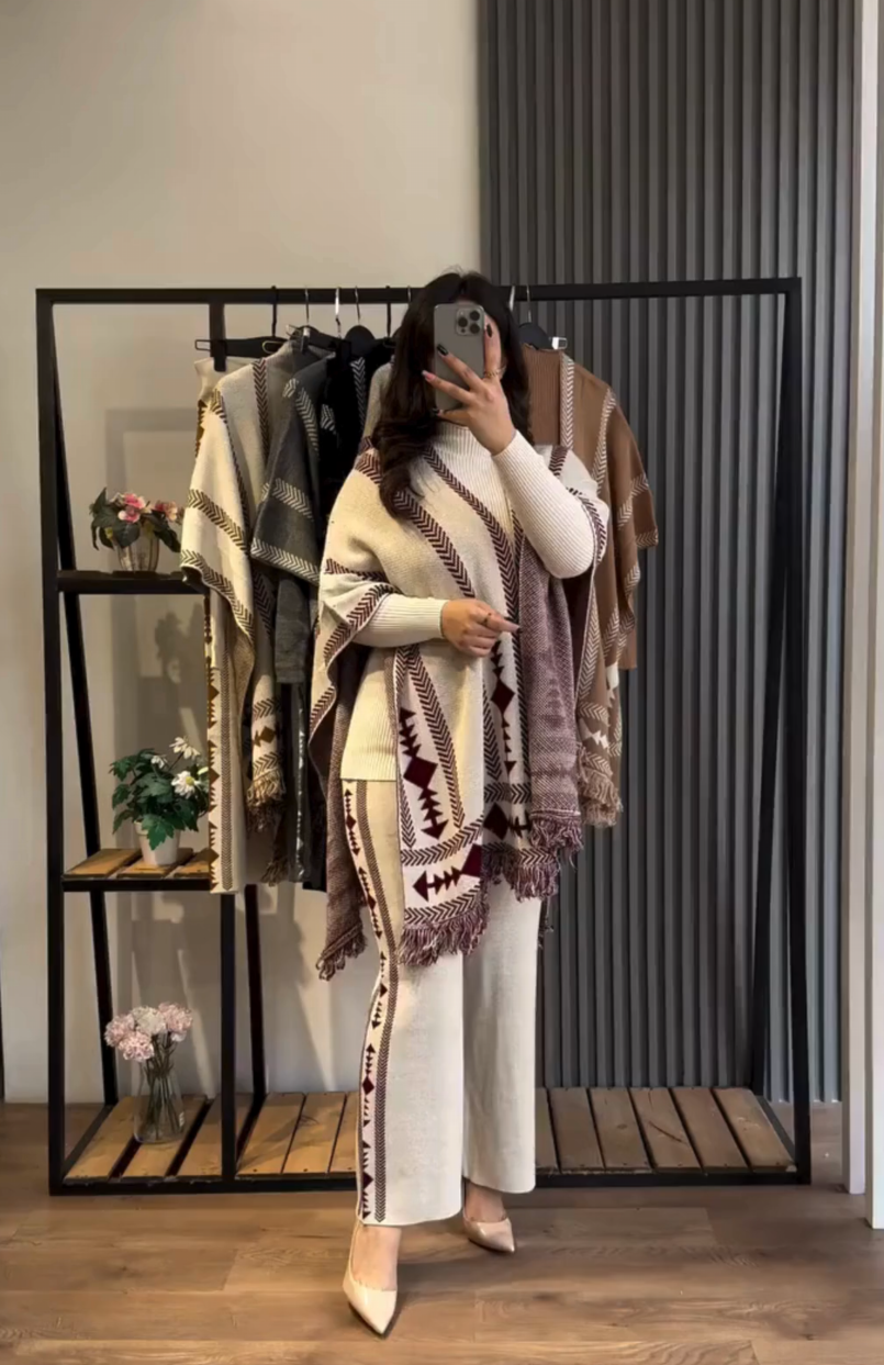 Ensemble femme 3 pièces à motifs géométriques