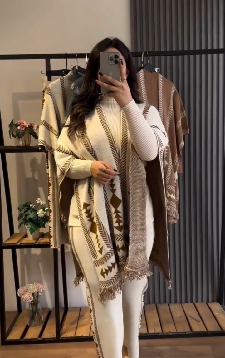 Ensemble femme 3 pièces à motifs géométriques